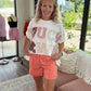 Knit Shorts- Coral