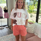 Knit Shorts- Coral
