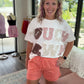 Knit Shorts- Coral