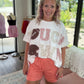 Knit Shorts- Coral