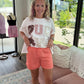 Knit Shorts- Coral