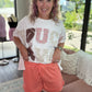 Knit Shorts- Coral