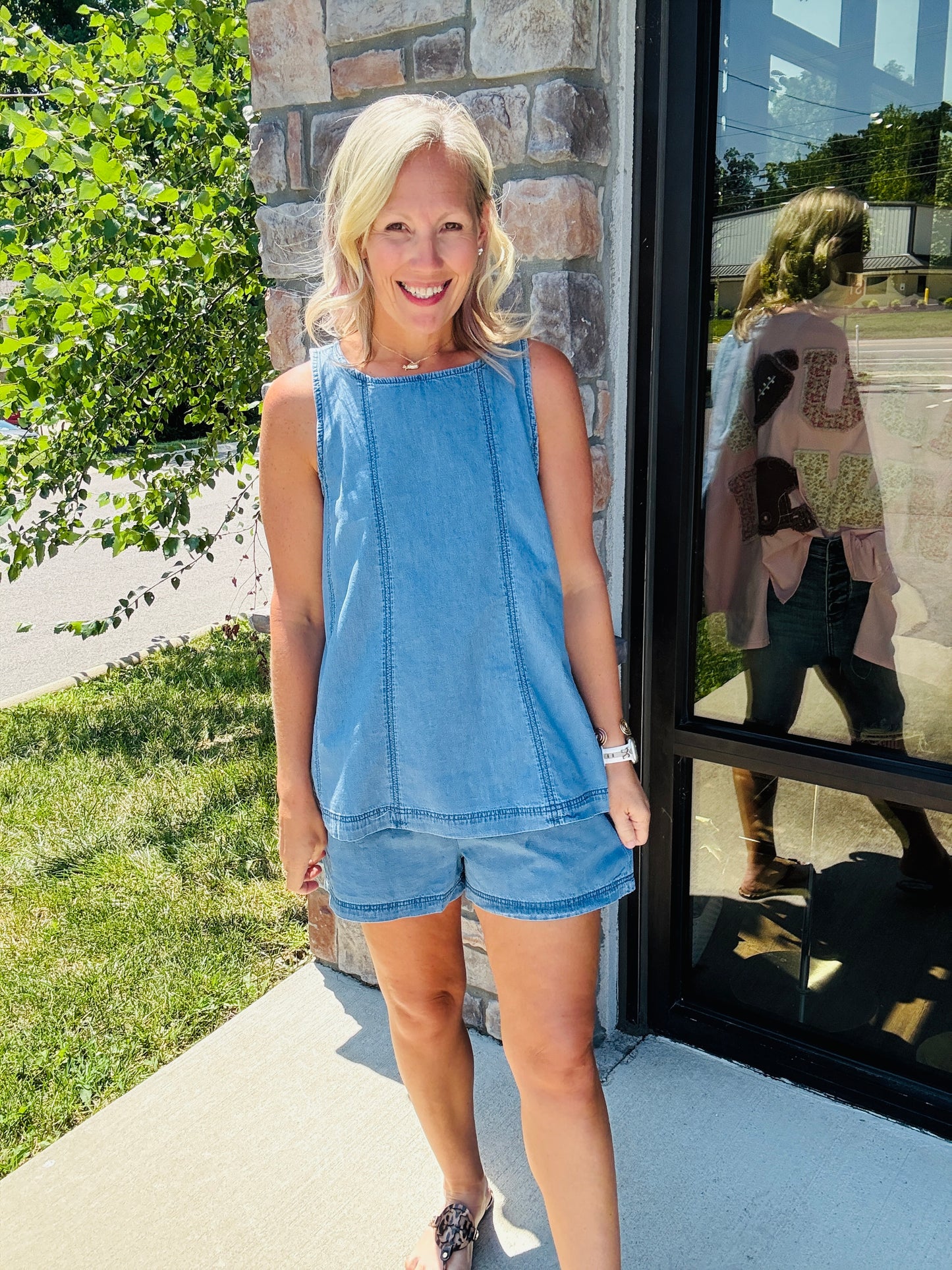 On Repeat Chambray Set