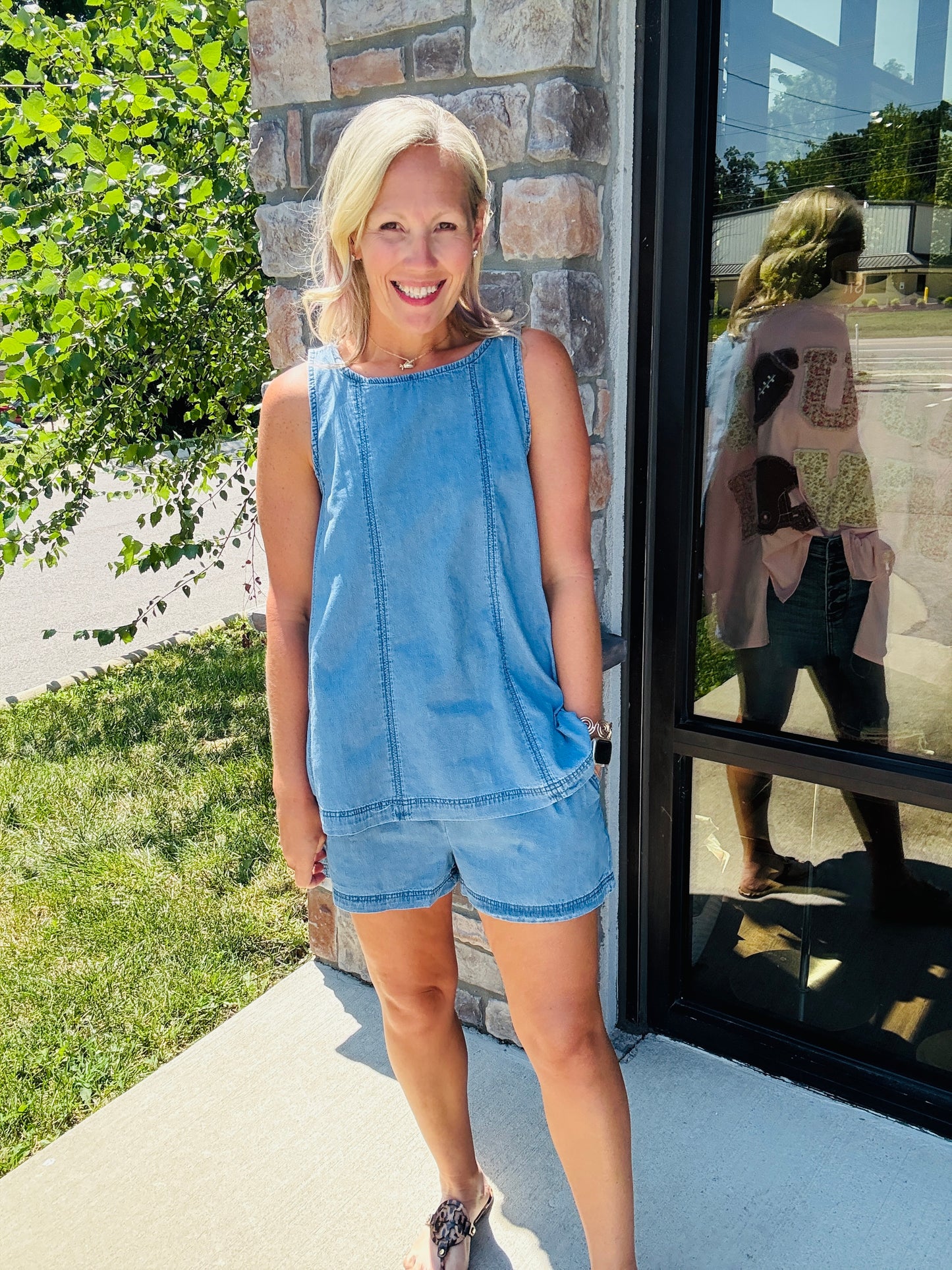 On Repeat Chambray Set