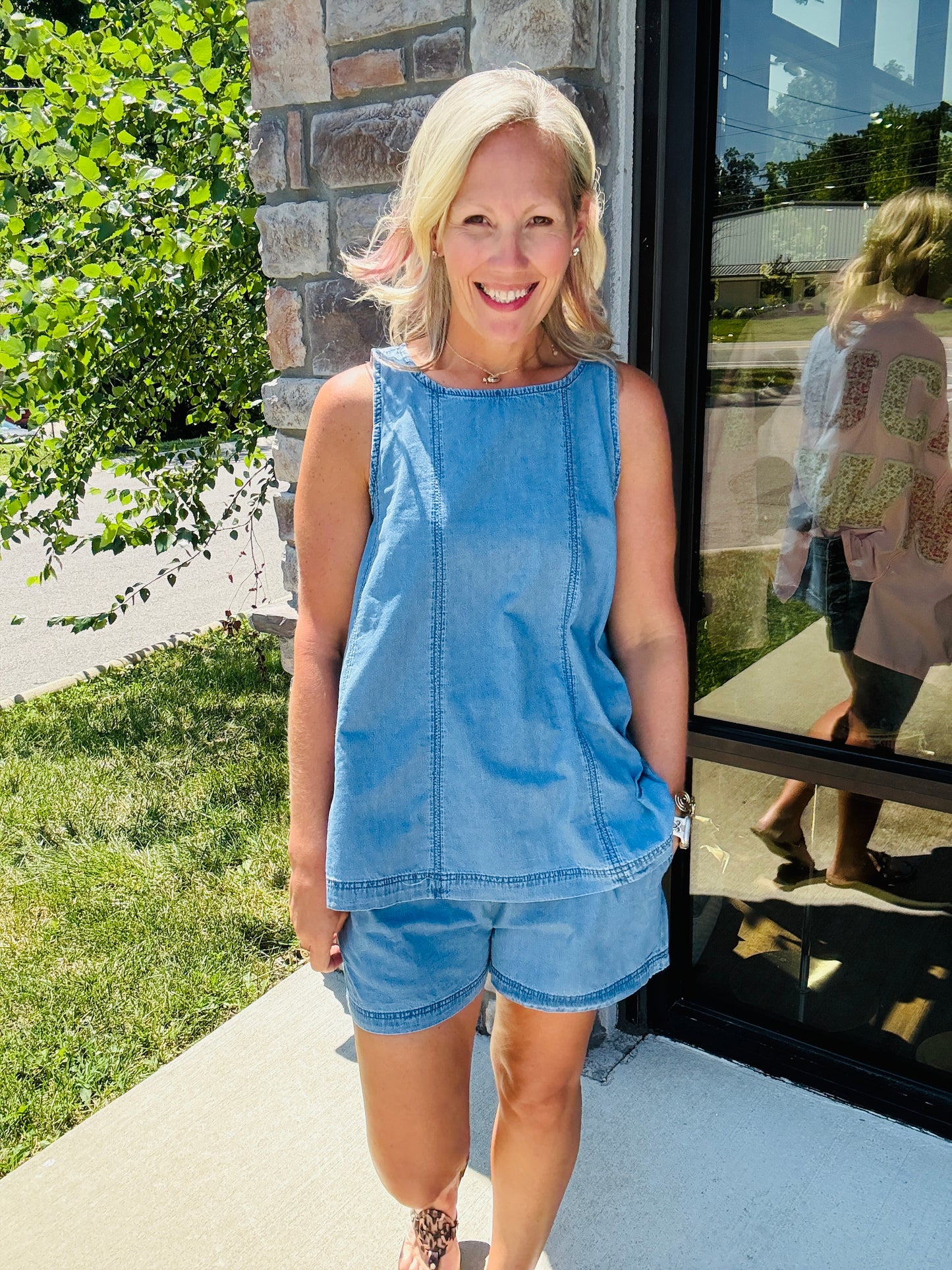 On Repeat Chambray Set