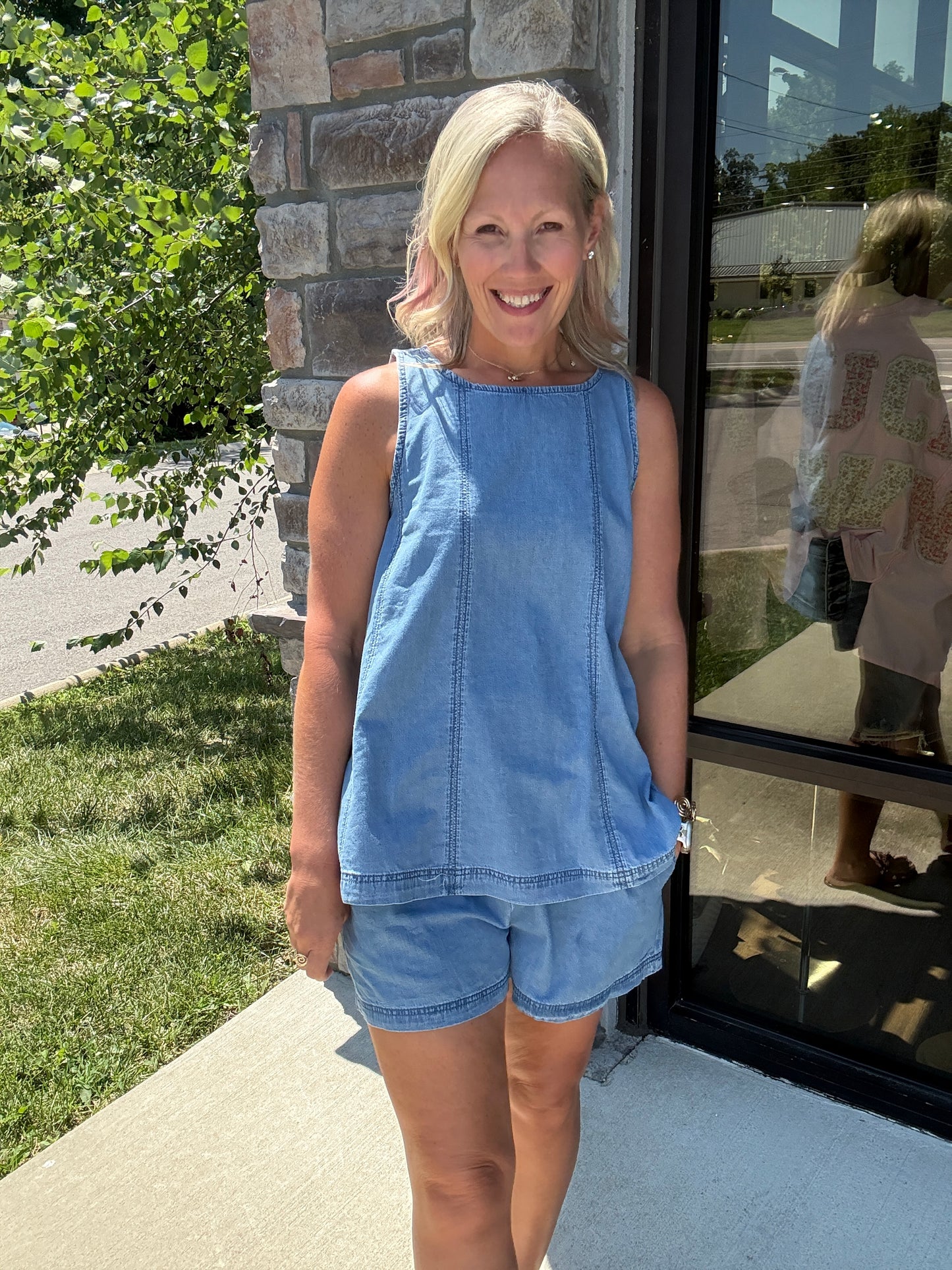 On Repeat Chambray Set