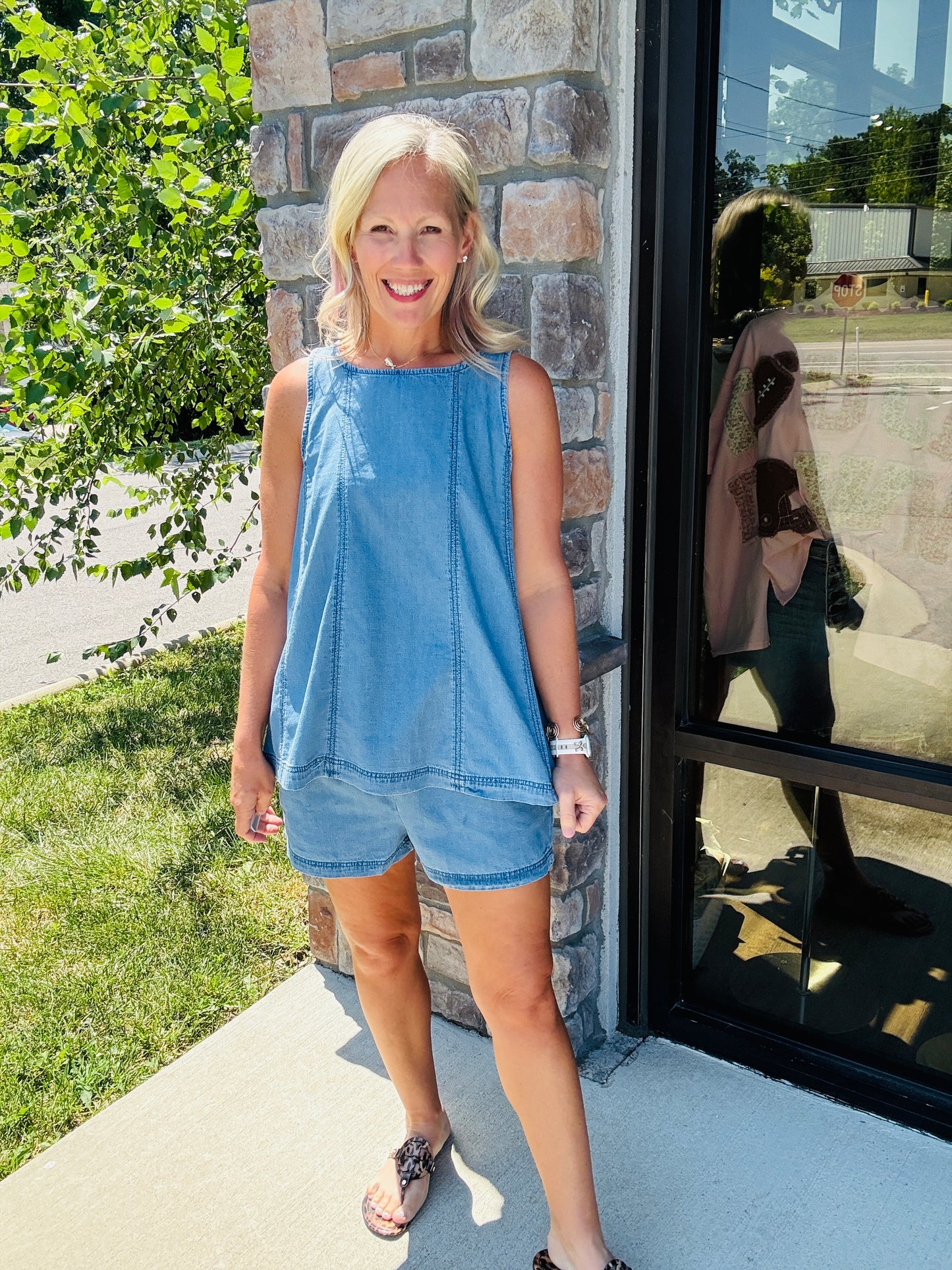 On Repeat Chambray Set
