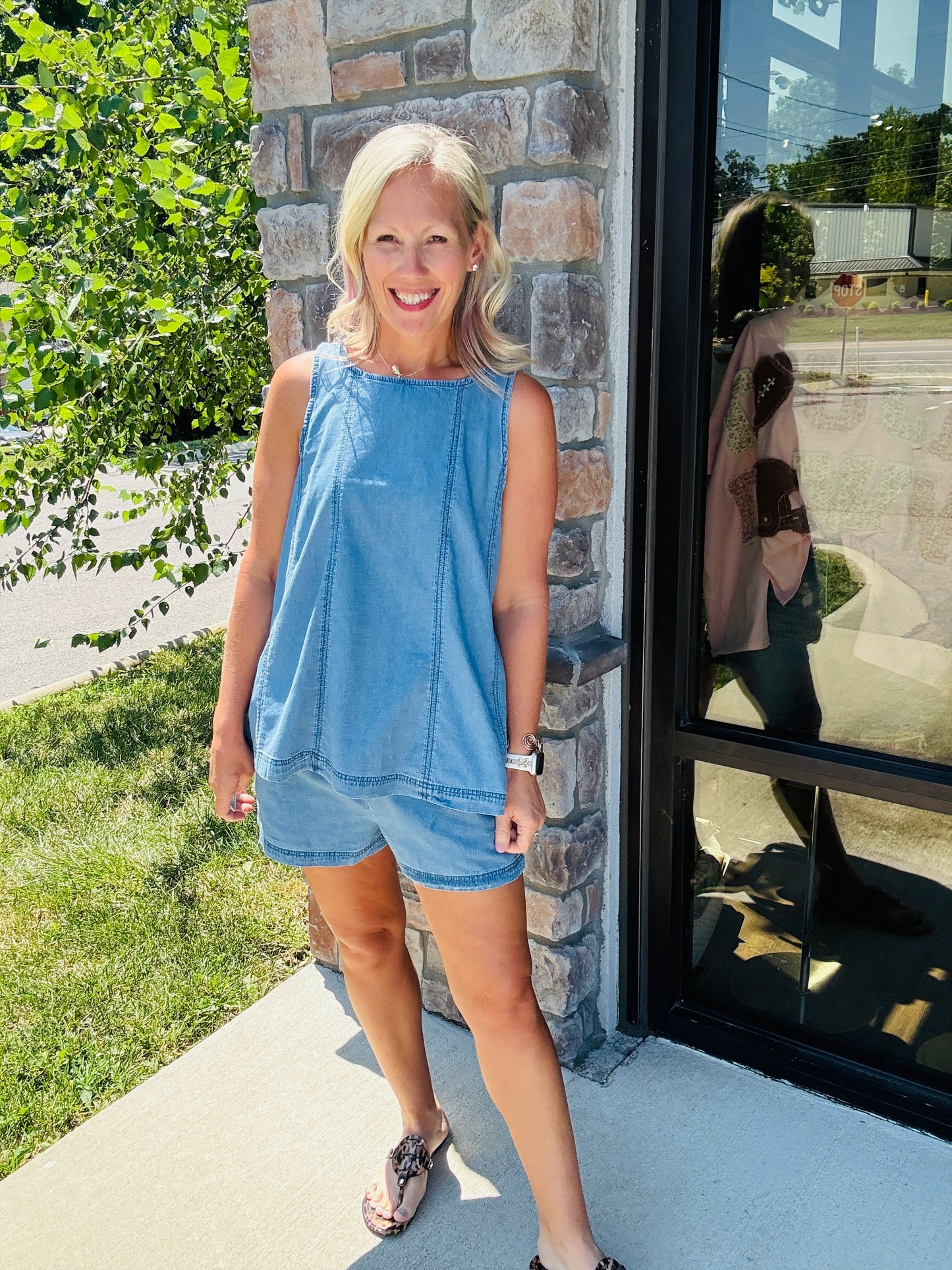On Repeat Chambray Set