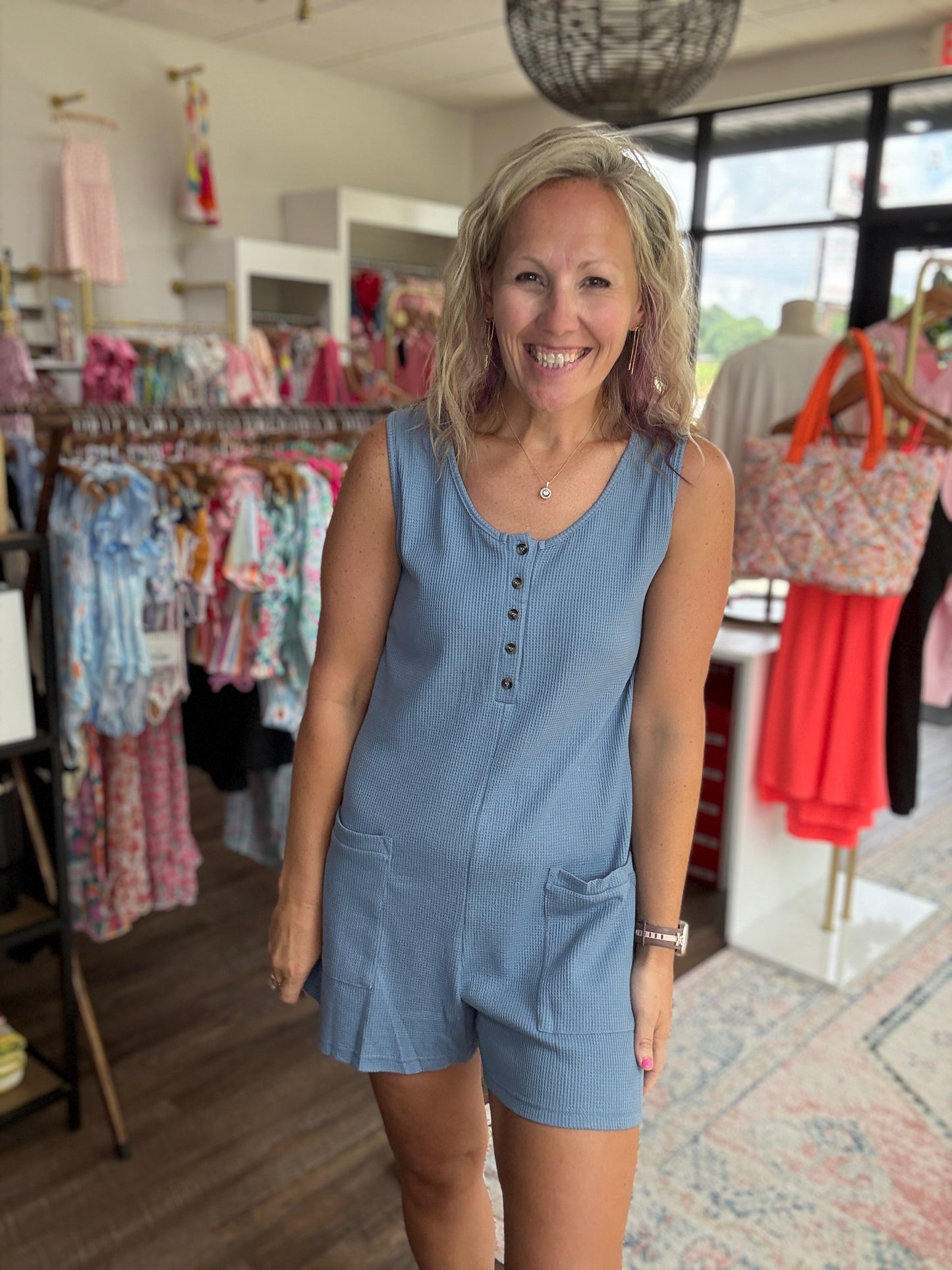Easy Days Romper- Blue
