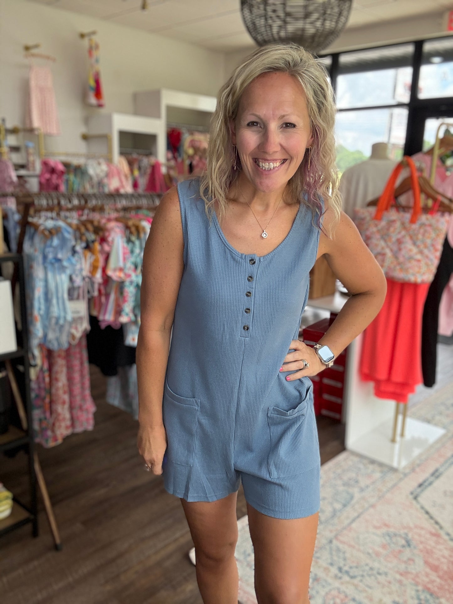 Easy Days Romper- Blue