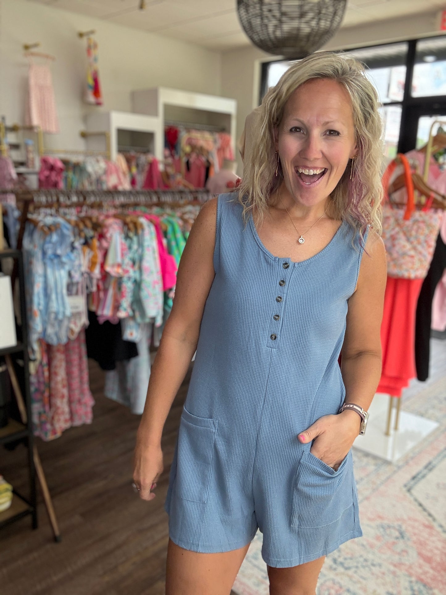 Easy Days Romper- Blue