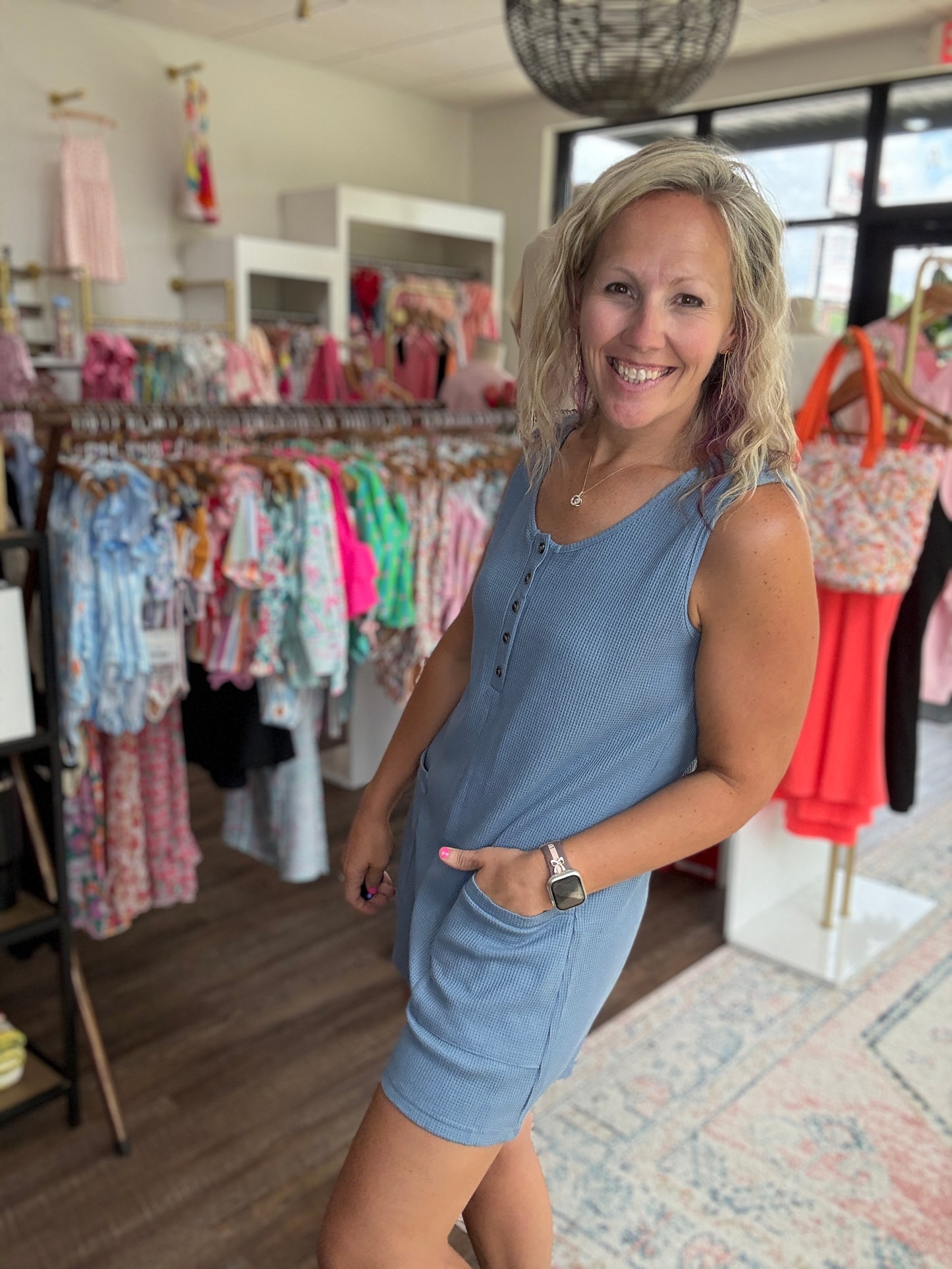 Easy Days Romper- Blue