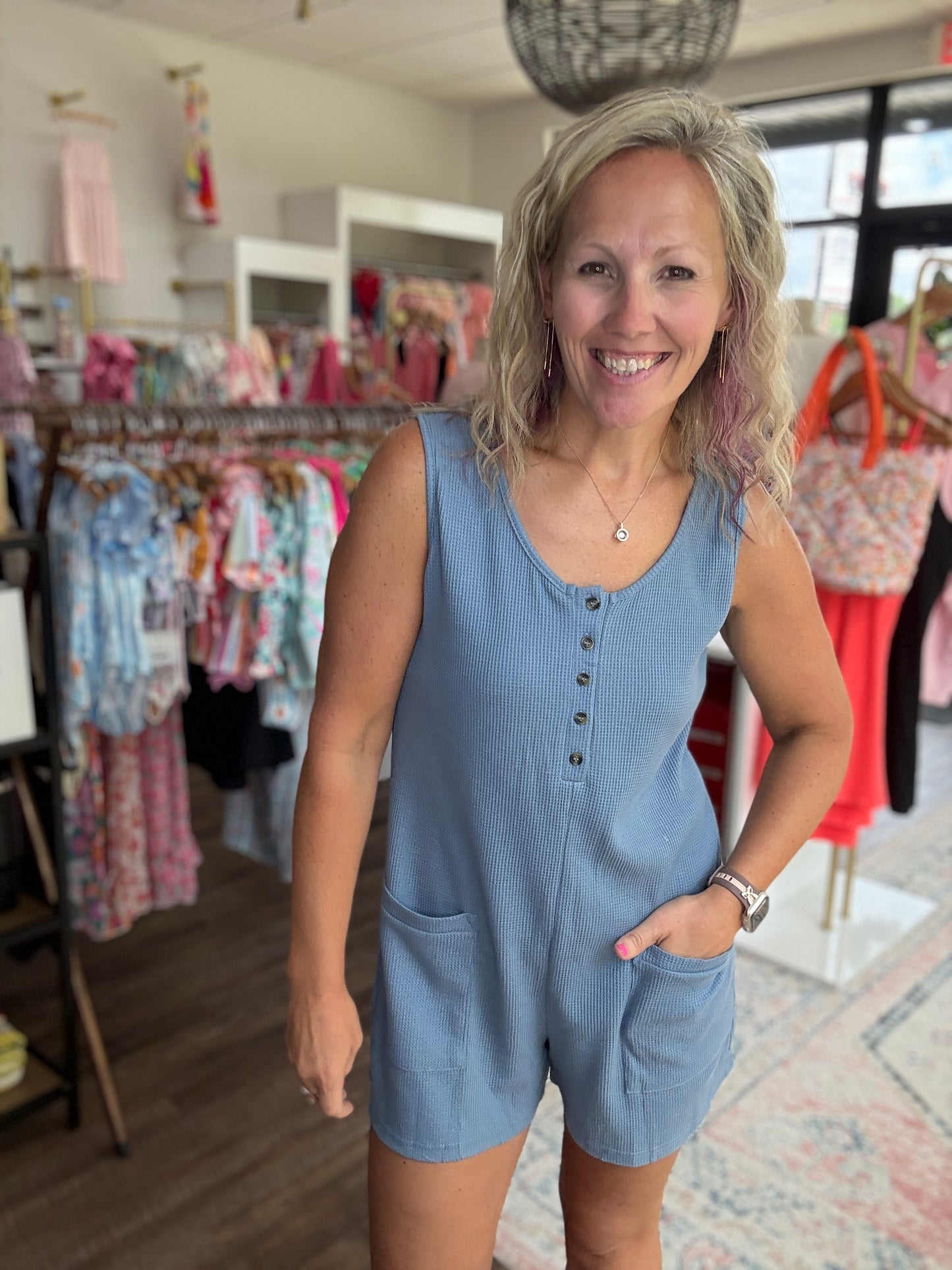 Easy Days Romper- Blue