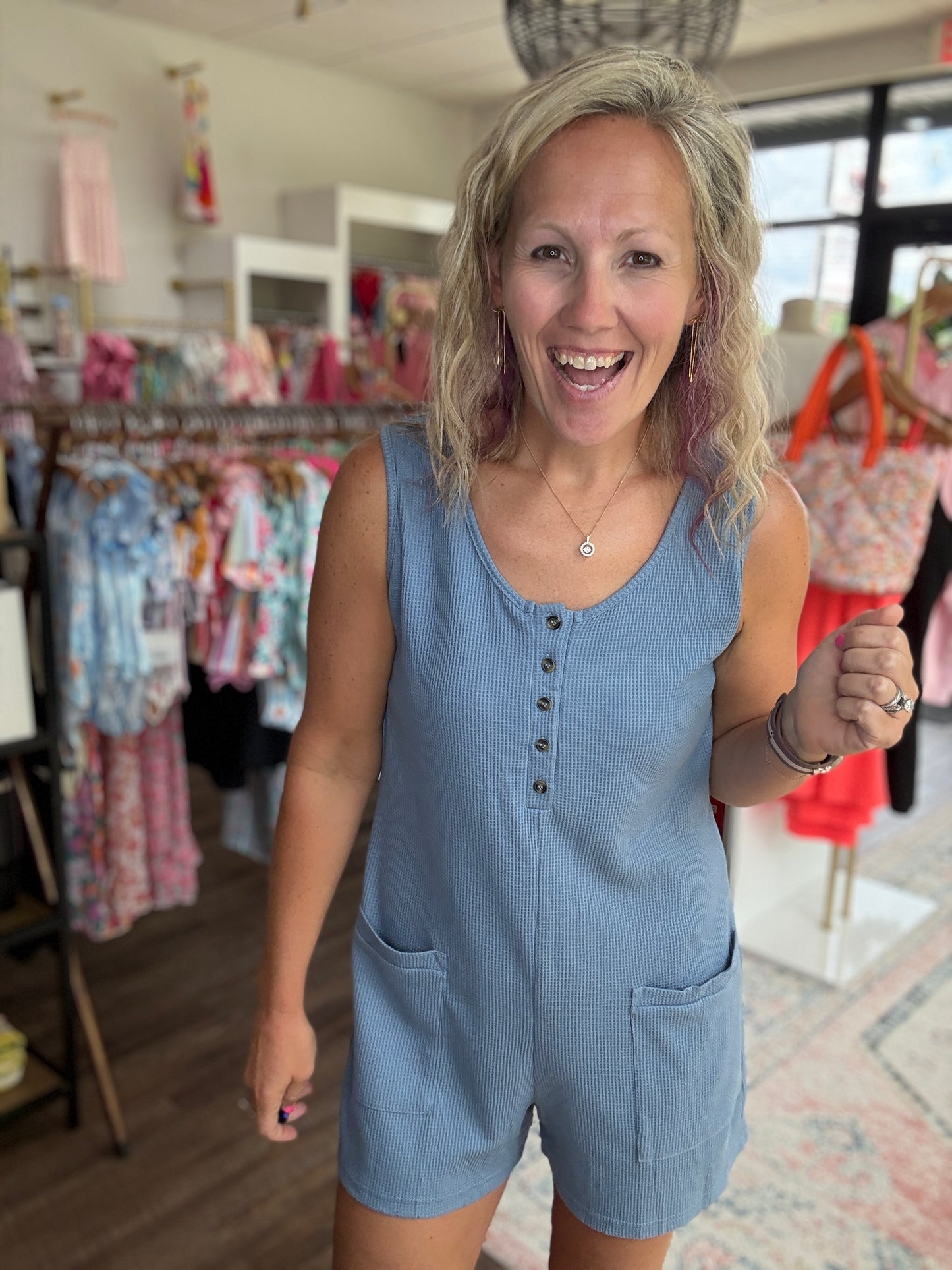 Easy Days Romper- Blue