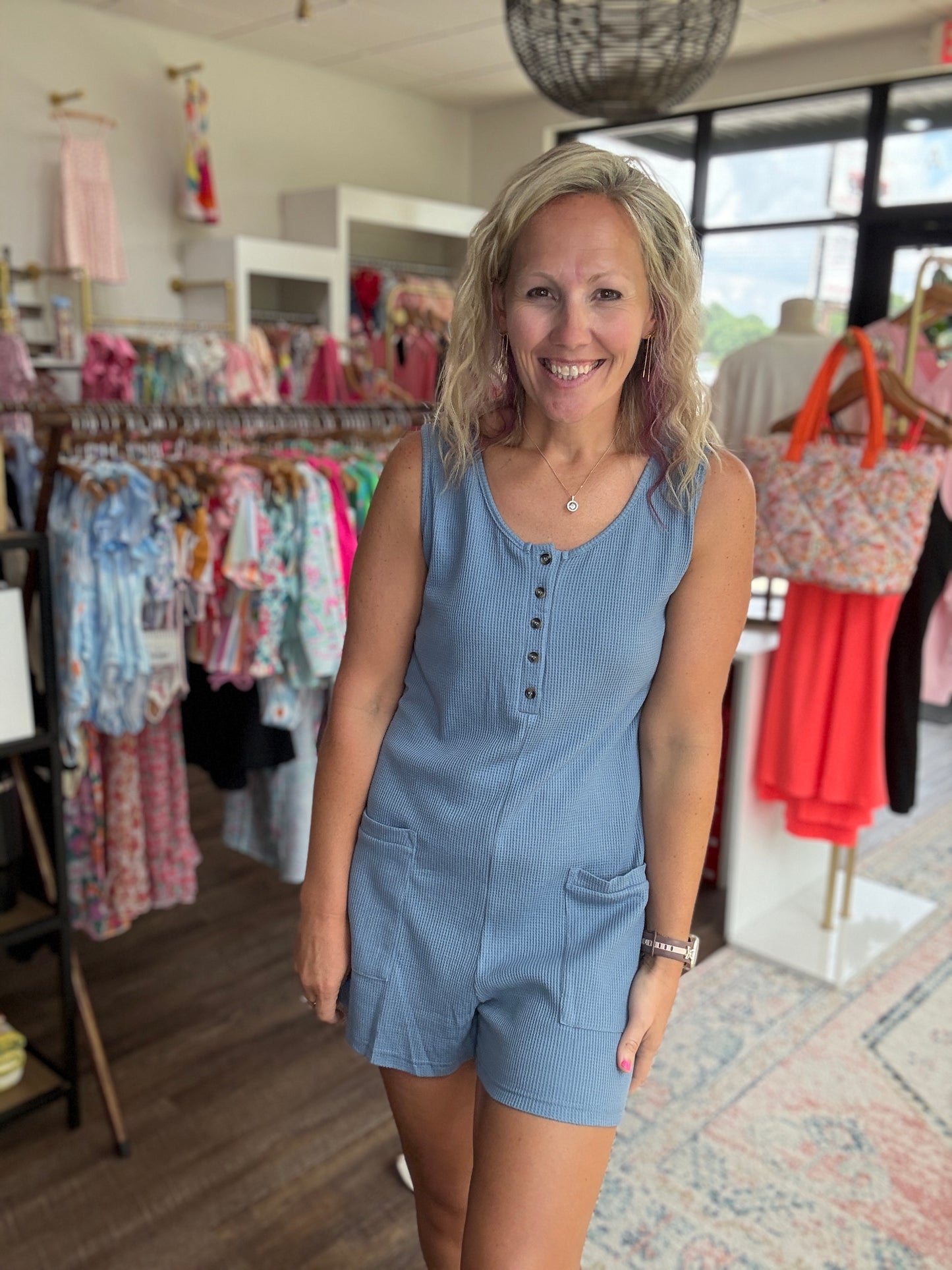 Easy Days Romper- Blue