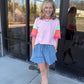 Chambray Scalloped Shorts-Light