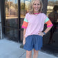 Chambray Scalloped Shorts-Dark