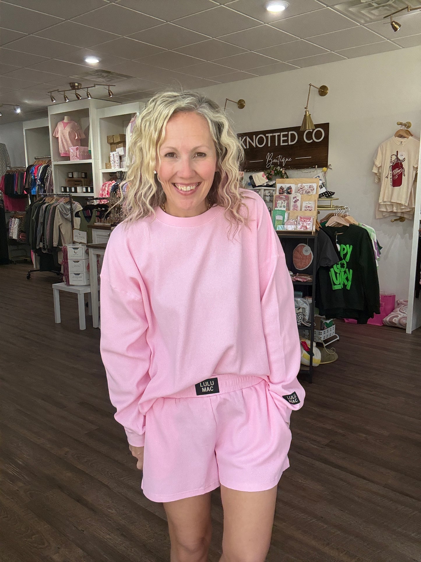 Waffle Pop Short- Light Pink