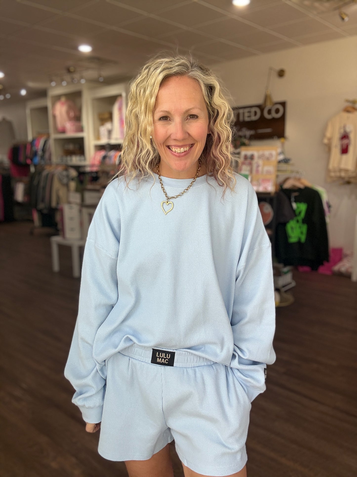 Waffle Pop Short- Light Blue