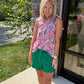 Play All Day Zip Tank- Pink Floral