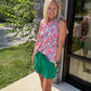 Play All Day Zip Tank- Pink Floral