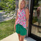 Play All Day Zip Tank- Pink Floral