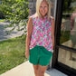 Play All Day Zip Tank- Pink Floral