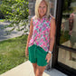 Play All Day Zip Tank- Pink Floral