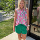 Play All Day Zip Tank- Pink Floral