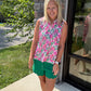 Play All Day Zip Tank- Pink Floral