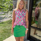 Play All Day Zip Tank- Pink Floral
