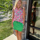 Play All Day Zip Tank- Pink Floral