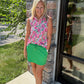 Play All Day Zip Tank- Pink Floral