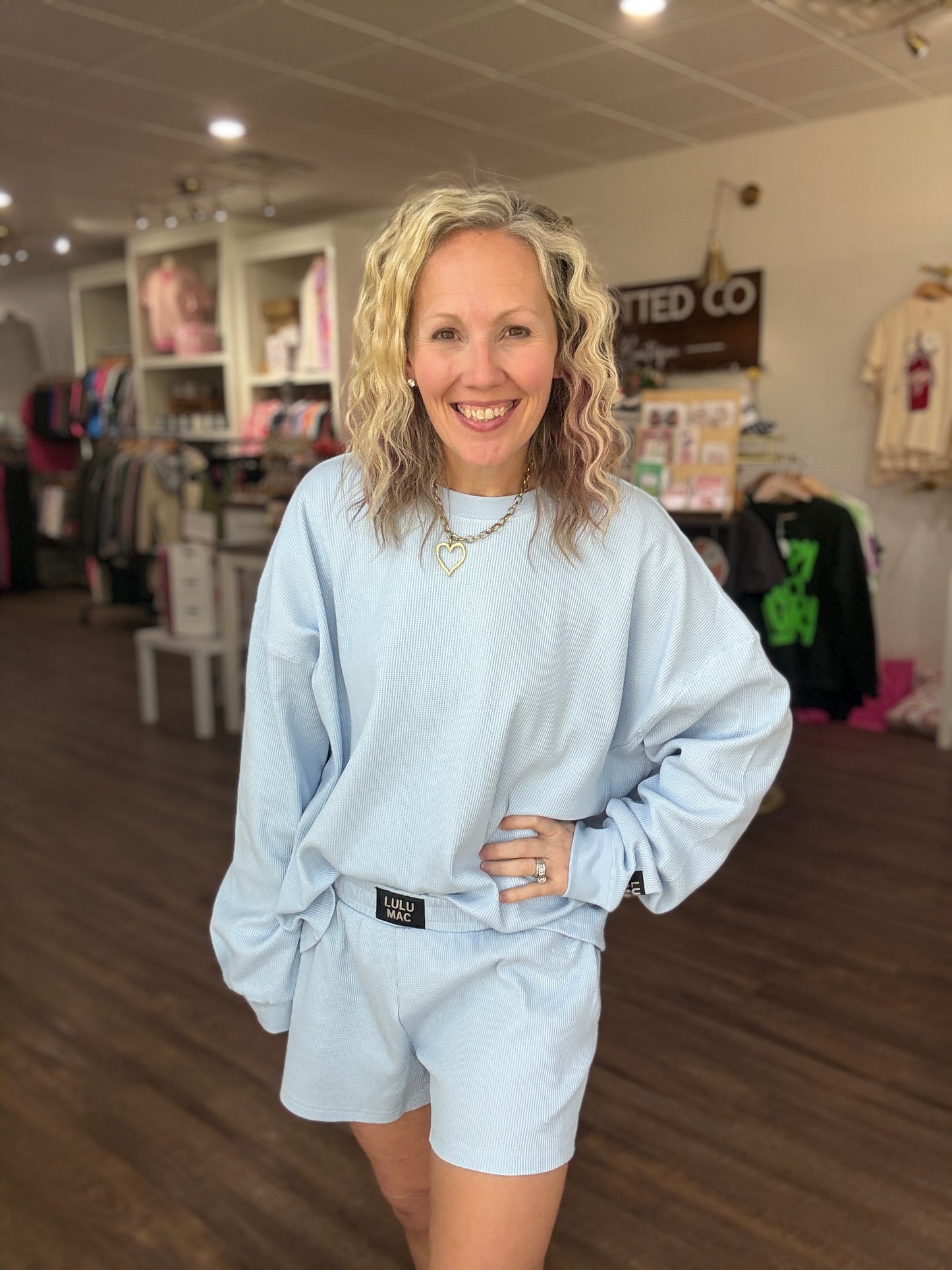 Waffle Pop Short- Light Blue