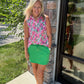 Play All Day Zip Tank- Pink Floral