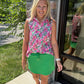Play All Day Zip Tank- Pink Floral