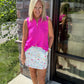 Play All Day Zip Tank- Magenta