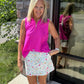 Play All Day Zip Tank- Magenta