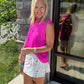 Play All Day Zip Tank- Magenta