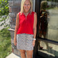 Play All Day Zip Tank- Tropic Red