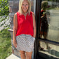 Play All Day Zip Tank- Tropic Red