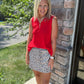 Play All Day Zip Tank- Tropic Red