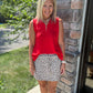 Play All Day Zip Tank- Tropic Red