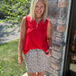 Play All Day Zip Tank- Tropic Red