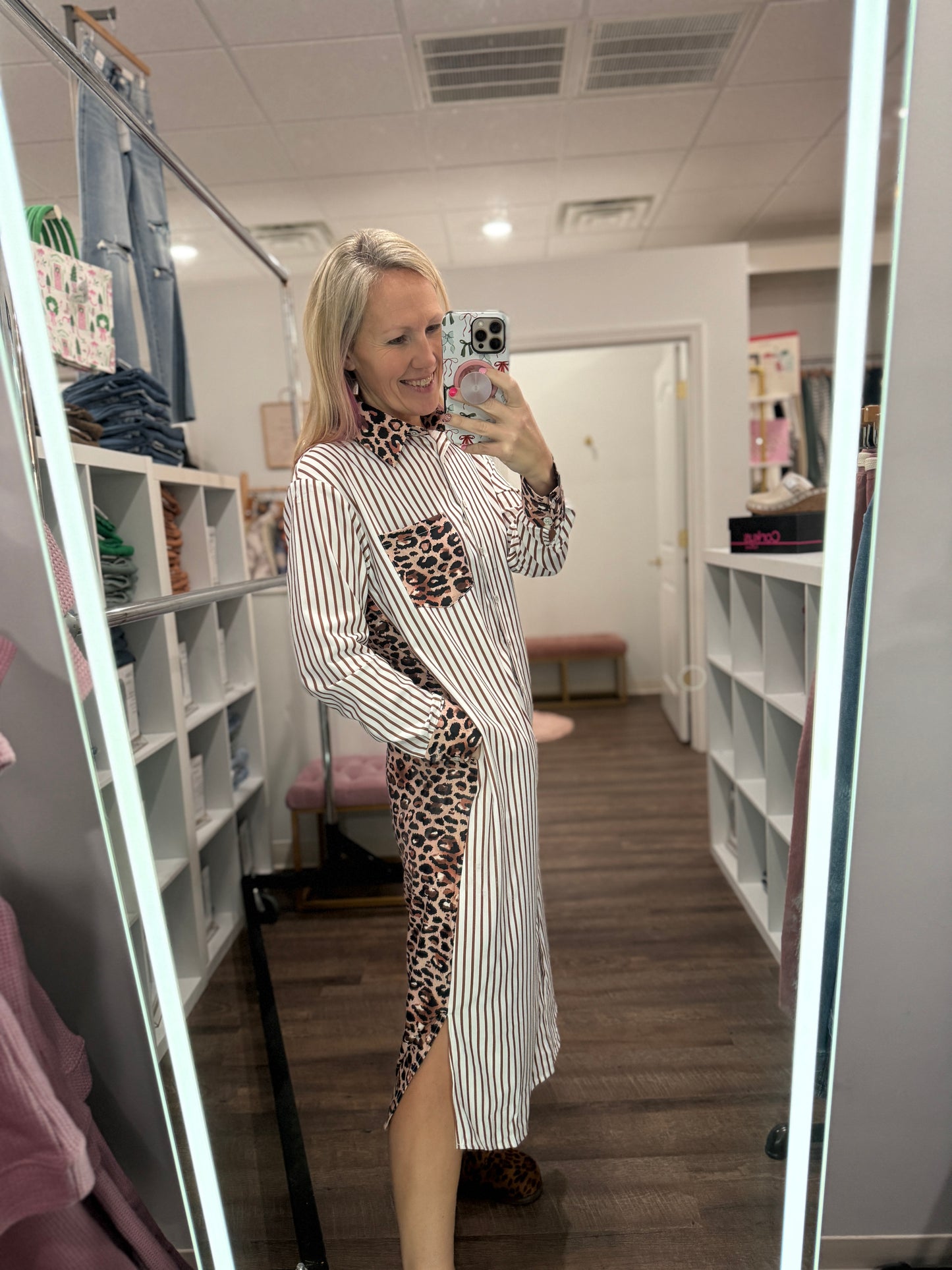 Wild Stripe Midi Dress