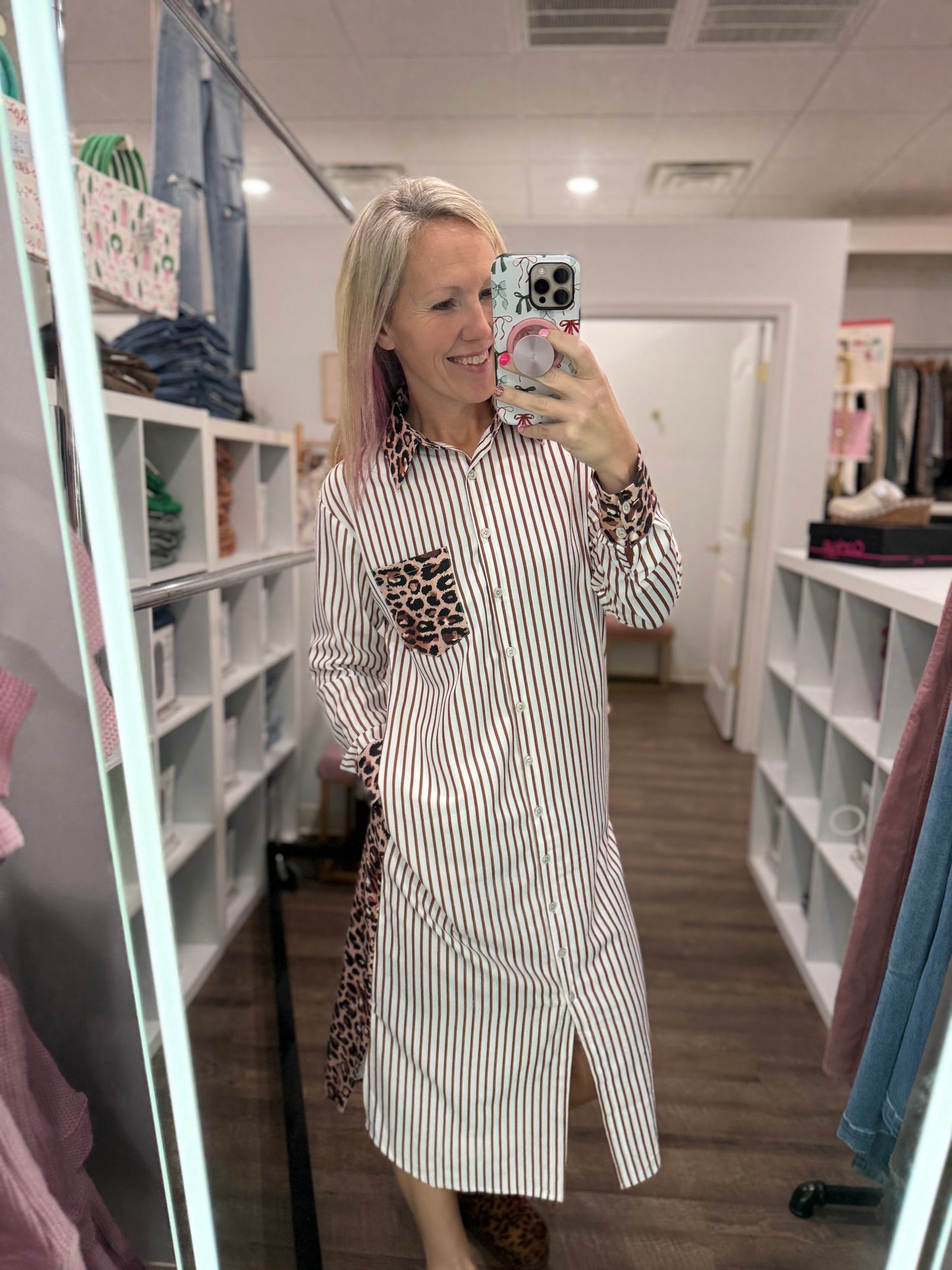 Wild Stripe Midi Dress