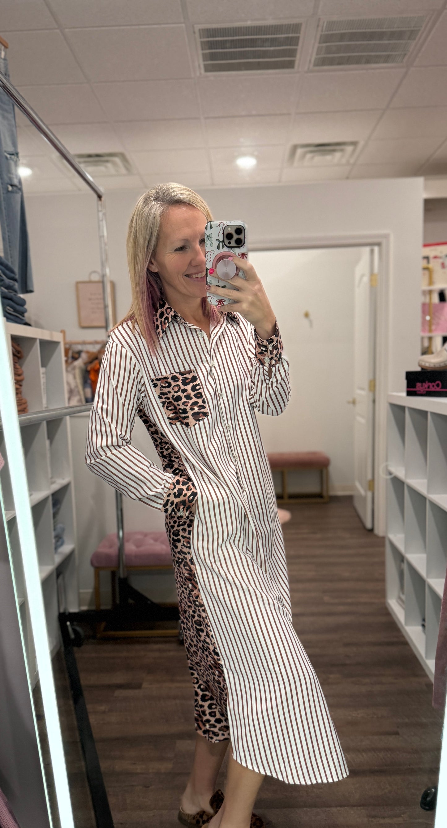 Wild Stripe Midi Dress