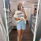 Blue Gingham Check Short