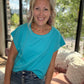 Breezy Back Tee- Blue