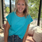 Breezy Back Tee- Blue